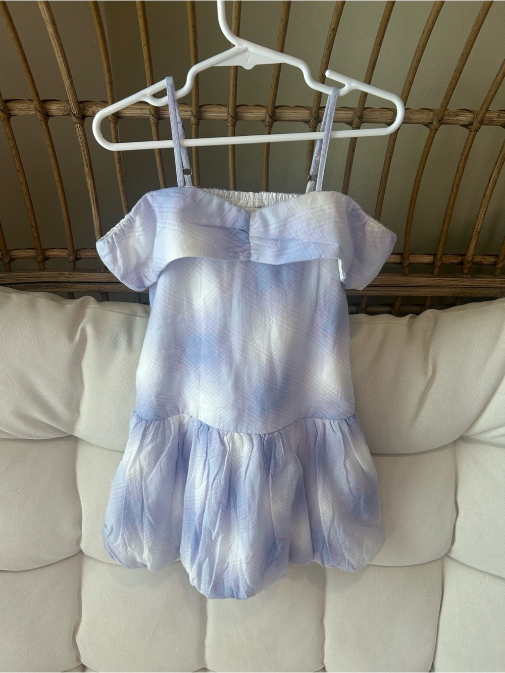 abercrombie kids White and lavender Smocked Sundress 5/6